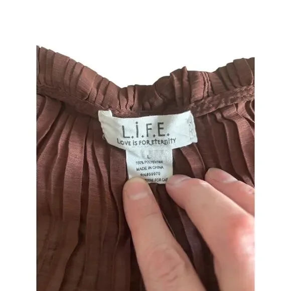 L.I.F.E LOVE IS FOR ETERNITY BILLOWY BOHO BLOUSE SIZE LARGE NWOT - Picture 4 of 7